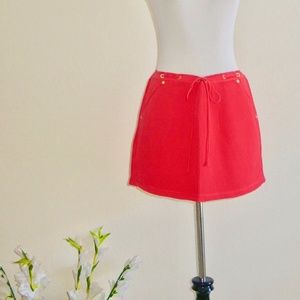 Juicy Couture Mini Skirt Coral Pink Gold Hardware